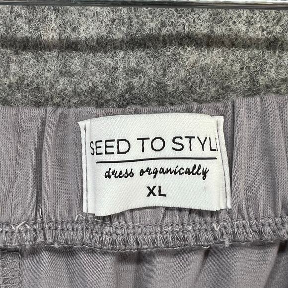 Seed to Style Wide Leg Pants Womens XL Gray Organic Cotton Pockets Slouchy Cozy - Picture 10 of 12